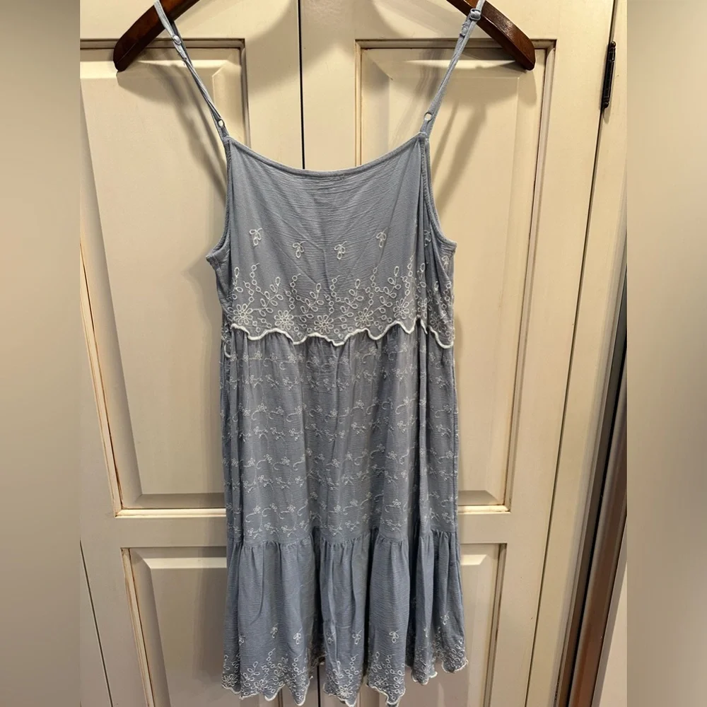 Charming American Eagle Embroidered Dress - Light Blue - Picture 5 of 6